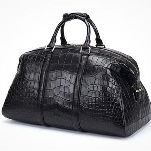 Crocodile Leather Travel Bag Weekender Overnight Duffel